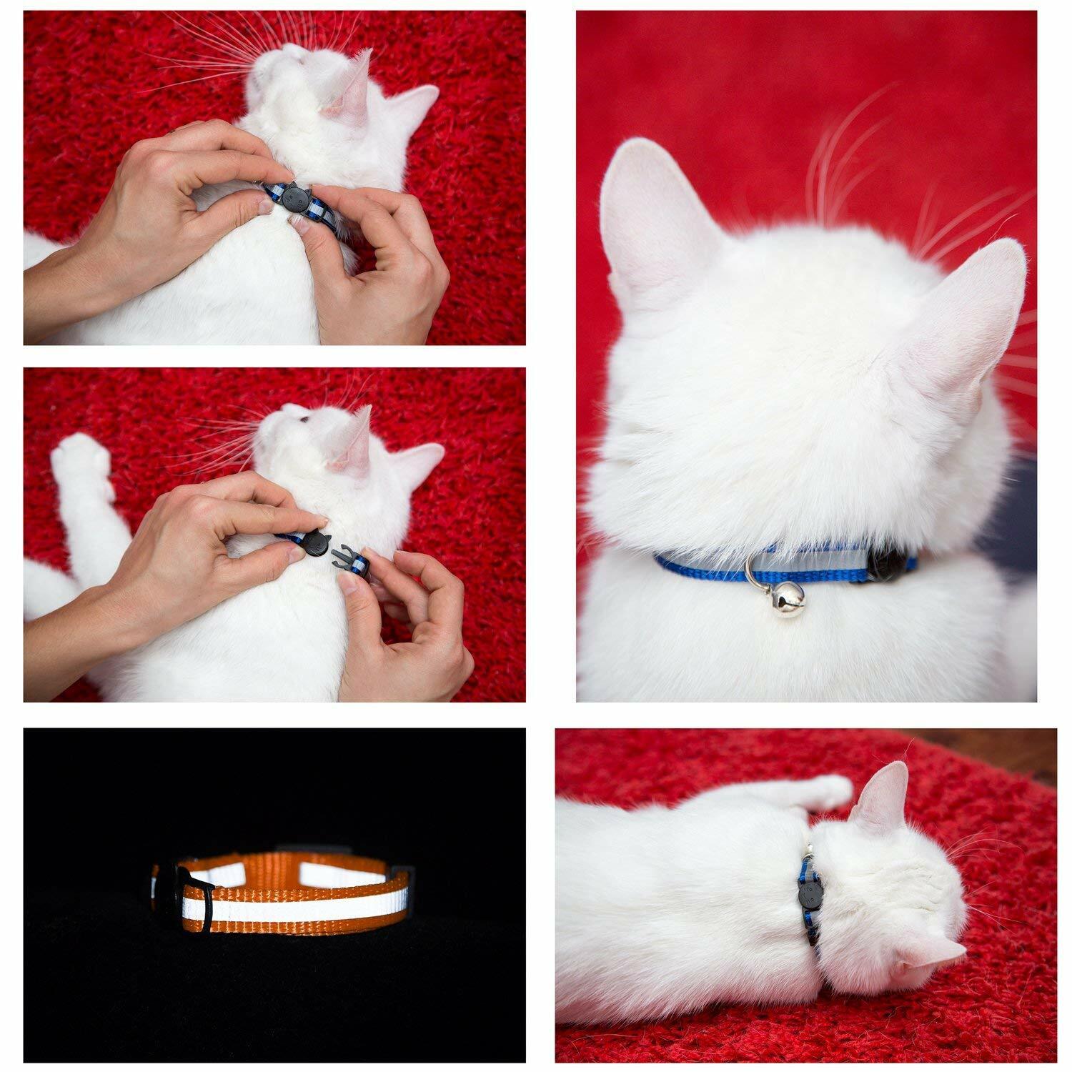 12 PCS LOT Breakaway Cat Collars Reflective Safety Kitten Adjustable Collar Bell Unbranded - фотография #4