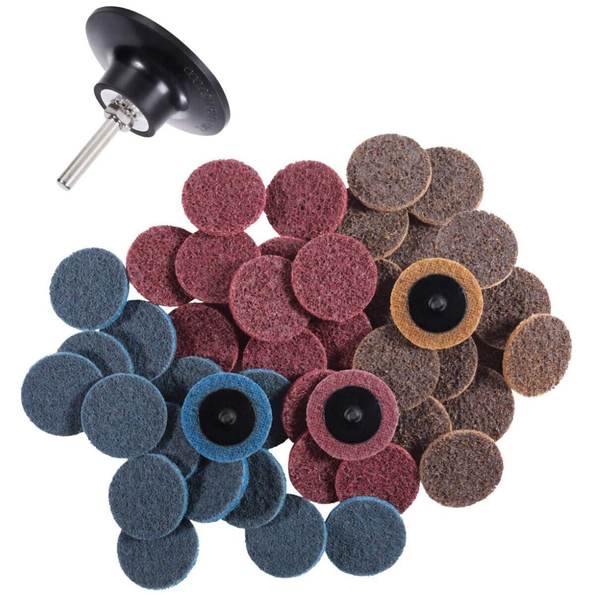 46PCS 2in Roll Lock Surface Conditioning Die Grinder Sanding Discs Set w/ Holder Satc Does Not Apply