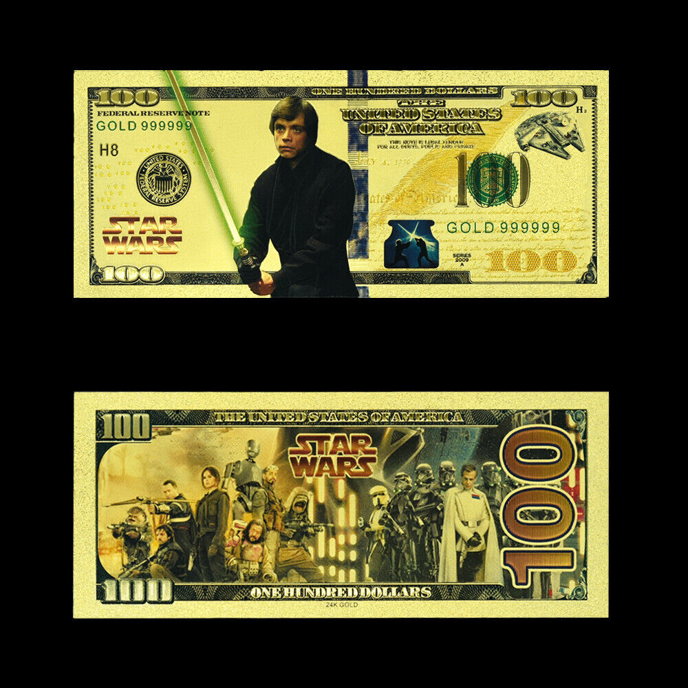 Set of 10 Colourful Star Wars Gold Plated Banknotes Crafts Home Decoration Без бренда - фотография #2