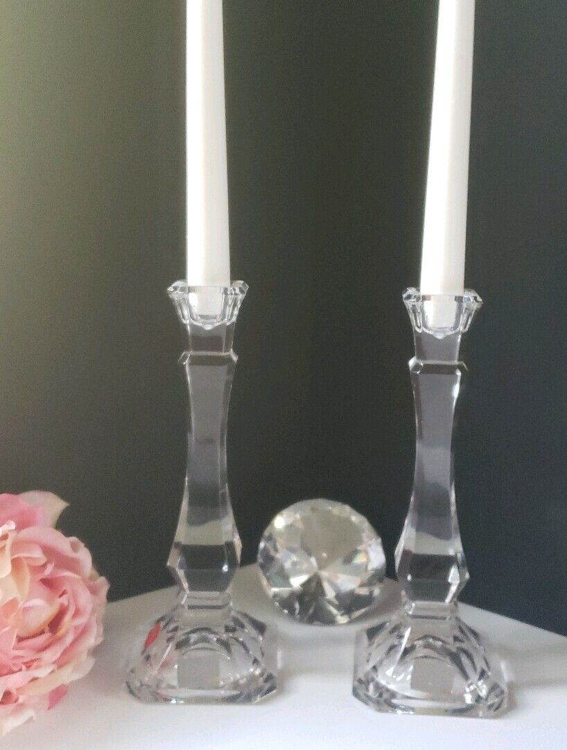 Mikasa - Pair of Lead Crystal Candle Holders  Made in Austria - NEW/DISPLAY ITEM Mikasa - фотография #9