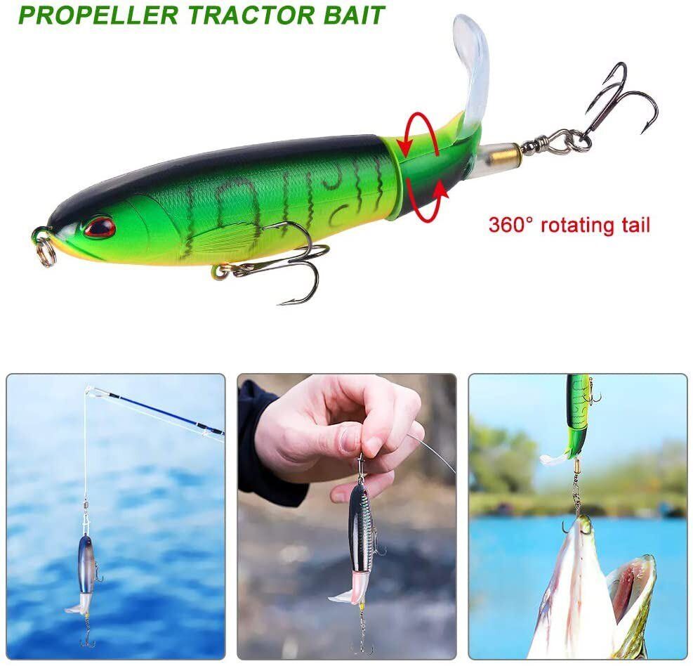 10ps Fishing Lures bait Whopper Plopper Topwater Floating Rotating Tail for Bass Unbranded Does Not Apply - фотография #12