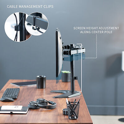 VIVO Black Dual Monitor Articulating Desk Stand Mount, Fits Up to 27" Screens VIVO STAND-V002F - фотография #6