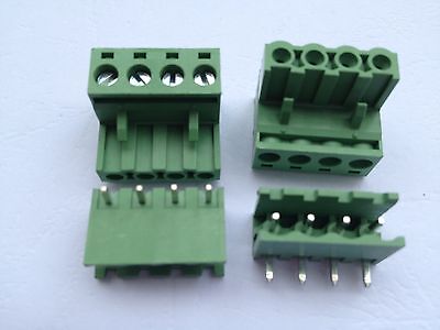 20 pcs Angle 4pin/way 5.08mm Screw Terminal Block Connector Green Pluggbale Type CY Does Not Apply