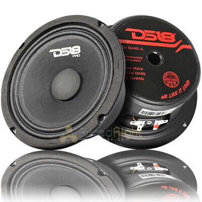 2 Pack DS18 PRO-GM6.4 6.5" Midrange Speakers 4 Ohm 960W Max Mid Range Pair DS18 PRO-GM6.4-(2Boxes)