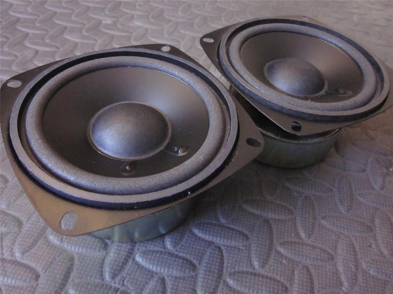 NEW (2) 4" Woofer Speakers.Shielded.8ohm.Pin Cushion four inch.Replacement.PAIR Goldwood koss.m60.m65.m80.m90.m125.4inch.4in.