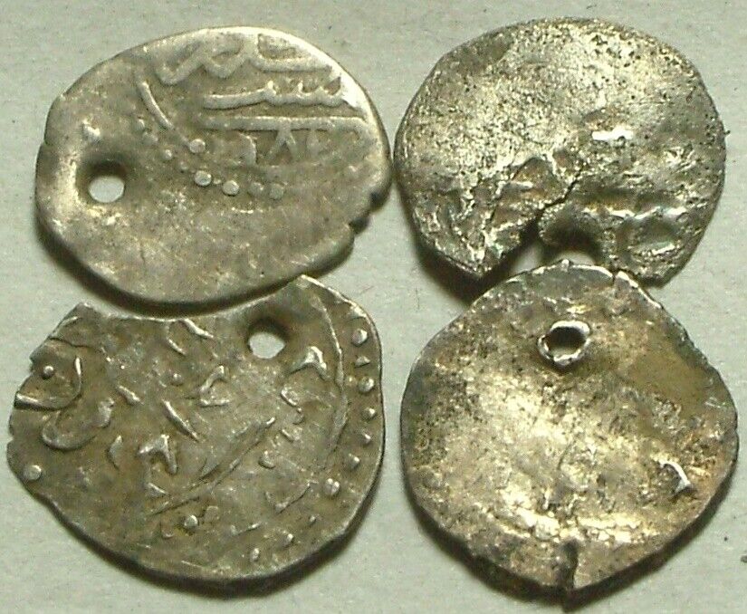 Lot of 4 original Islamic silver akce coins Ottoman Empire Sultan you identify Без бренда