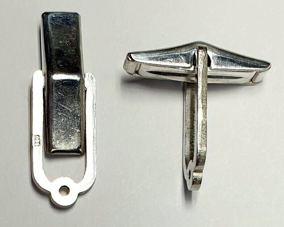 52266.1 - 5 Pairs Sterling Silver CuffLinks Spring Loaded for Firmly Open Close Silver Cuff Link Component