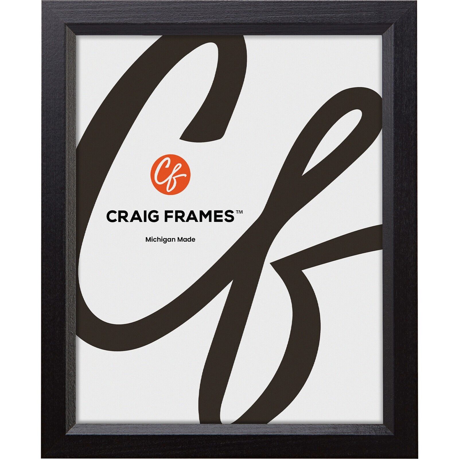 Economy Black, .84 Inch Wide Simple Hardwood Picture Frame, 8" Sizes Craig Frames 7171610BK
