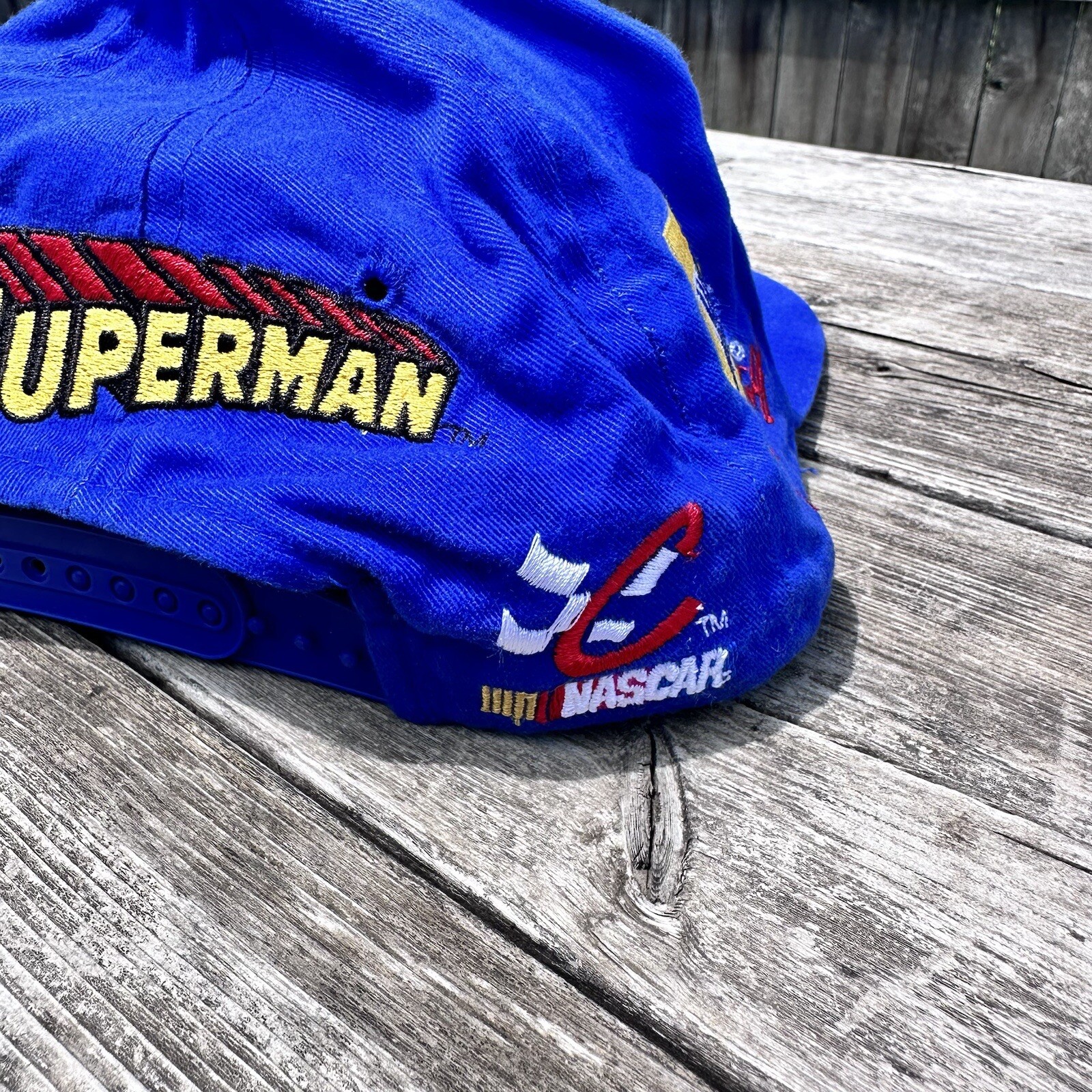 Vintage Nascar Snapback Hat Superman Racing Ron Hornady Warner Brothers Cap Chase Authentics - фотография #5