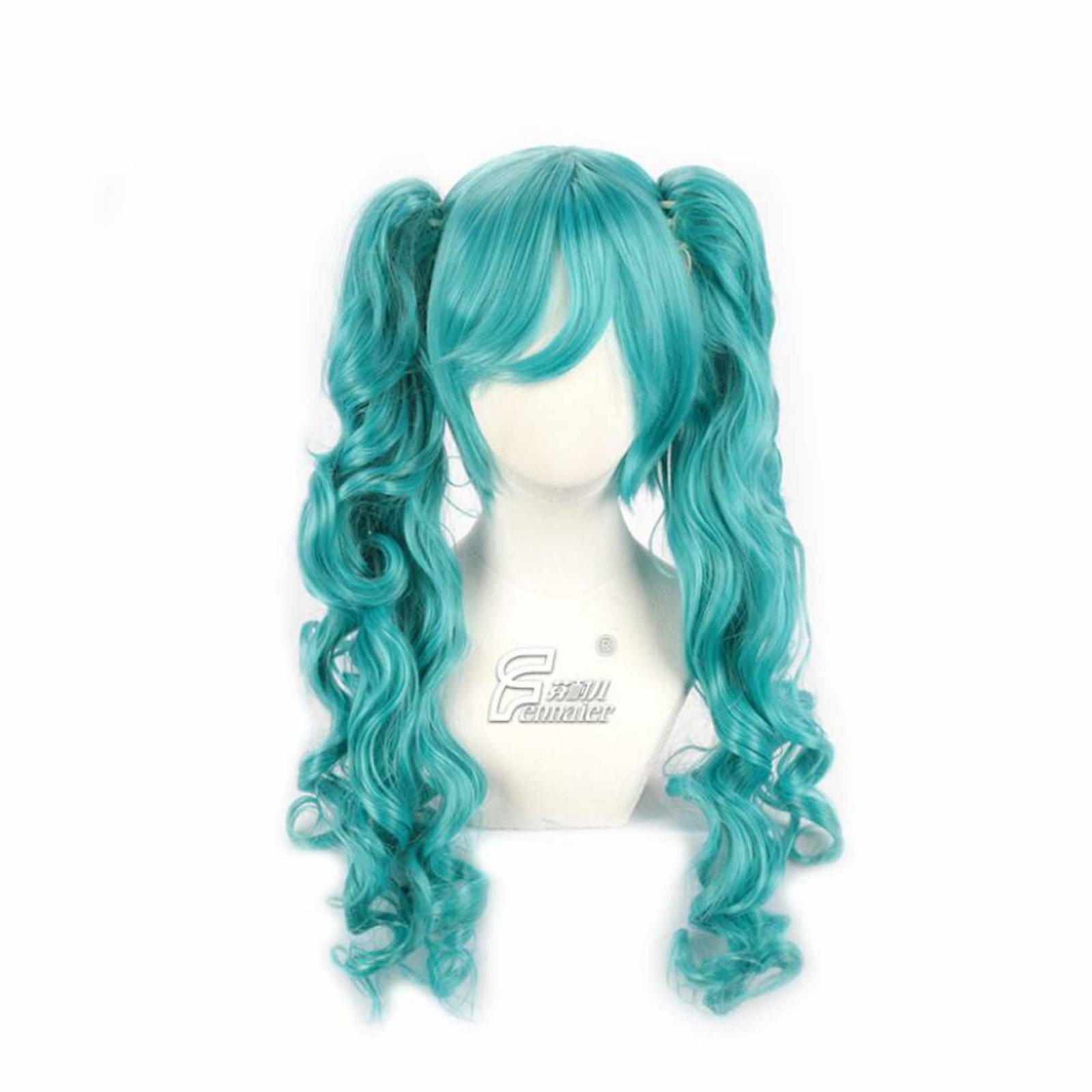Deep blue girl Long curly hair double ponytail cosplay wig wave Halloween Unbranded 3 - фотография #2