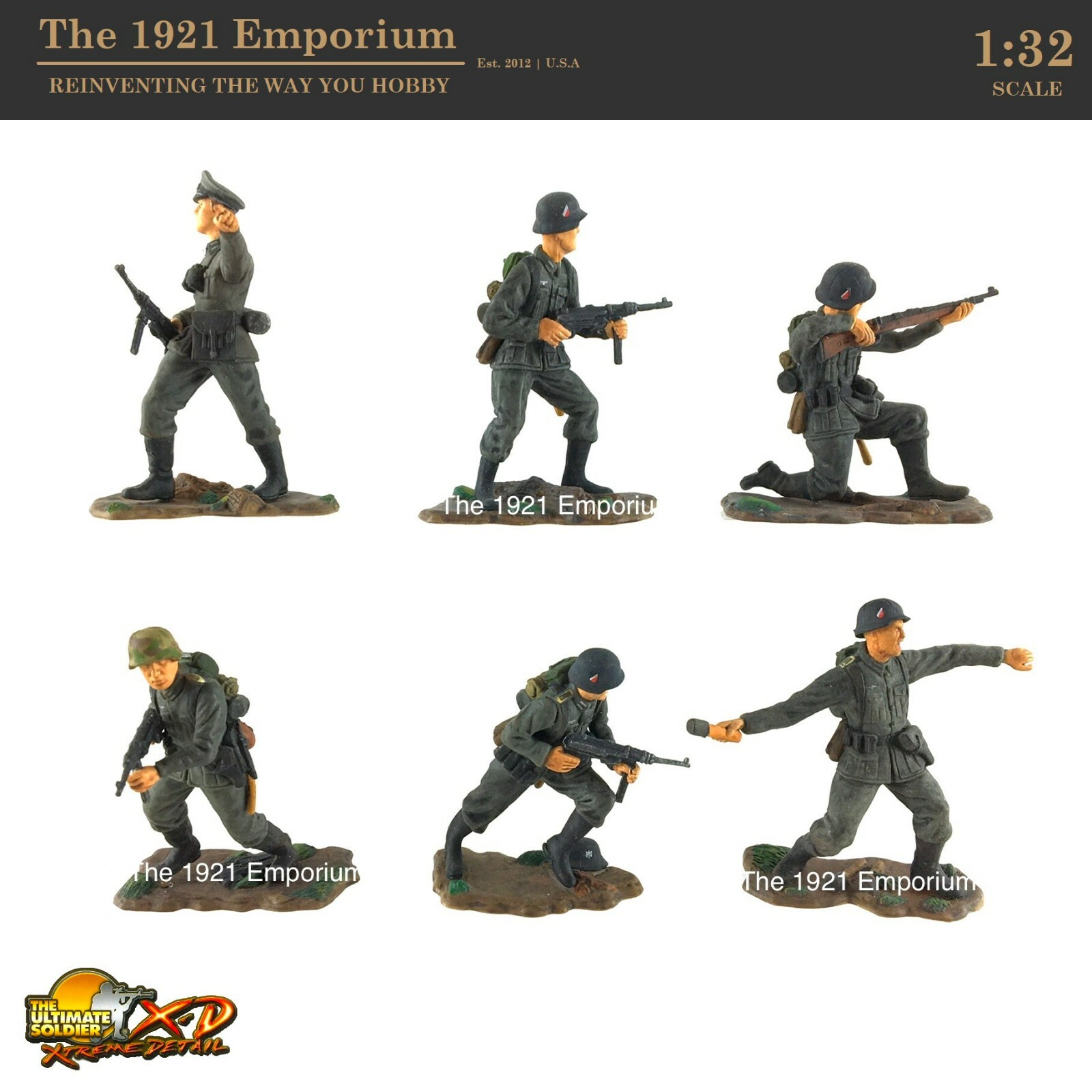 ✙ 1:32 21st Century Toys Ultimate Soldier WWII German Army Infantry 6 Figure Lot 21st Century Toys