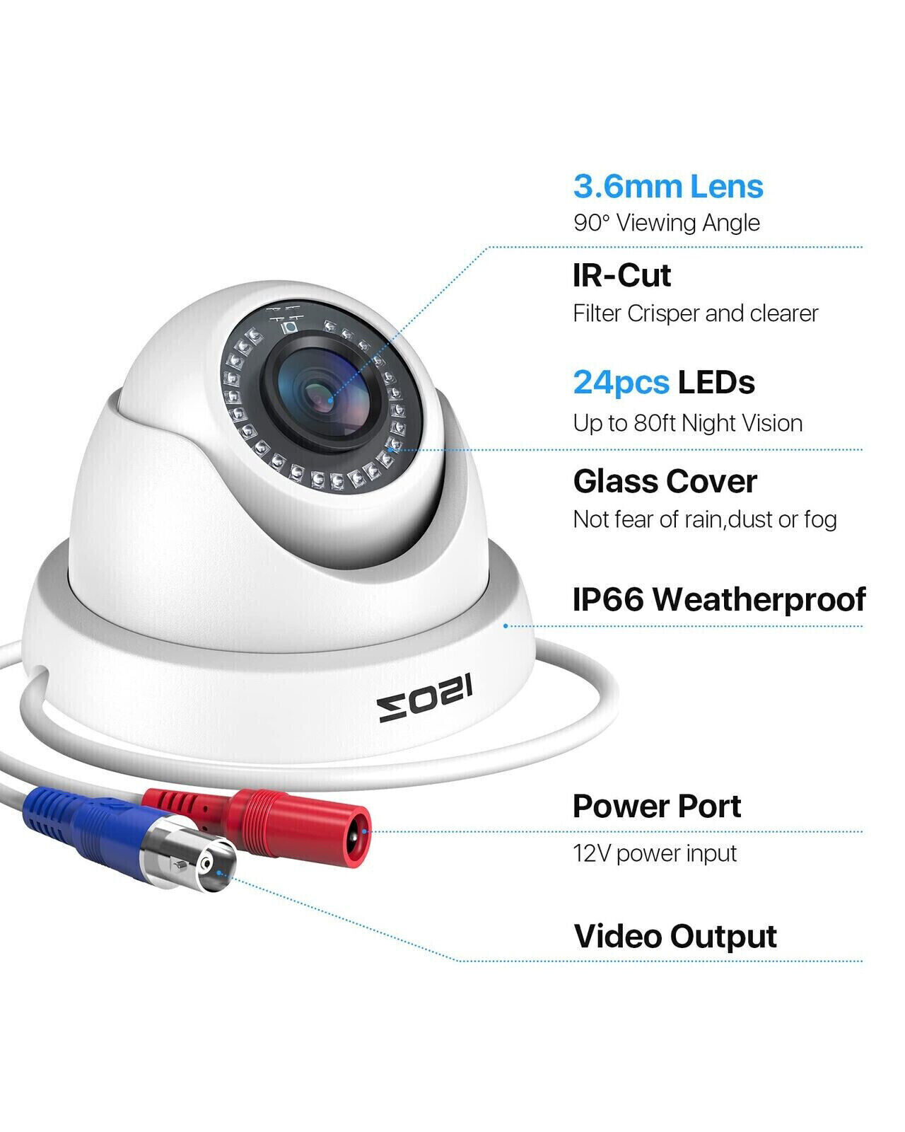 ZOSI 4Pcs 1080p TVI Outdoor CCTV Home Surveillance Security Dome Camera System ZOSI Does Not Apply - фотография #2