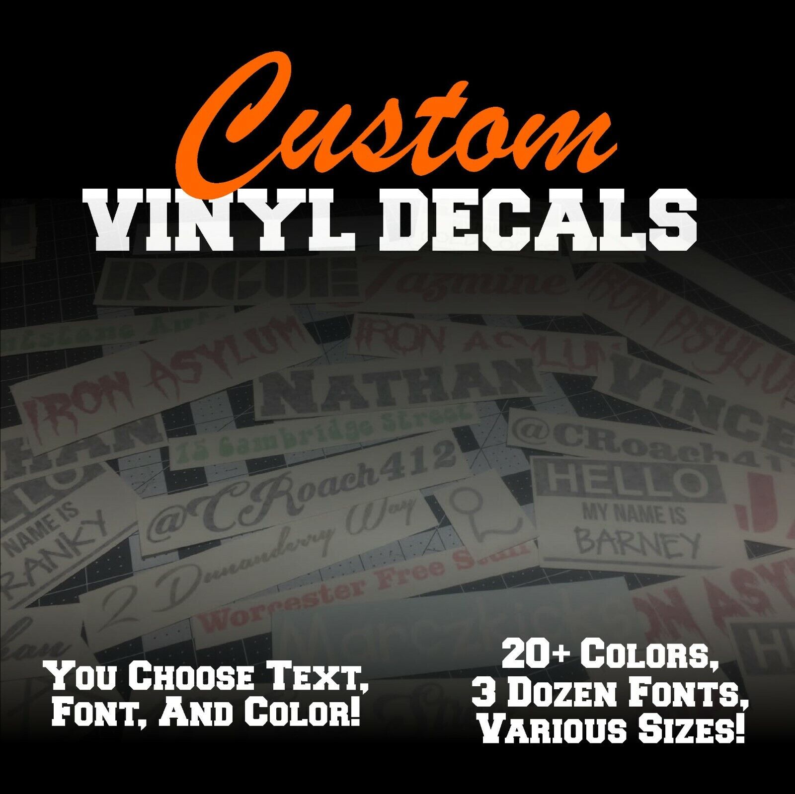 Custom Vinyl Lettering Decal Personalized Sticker Window Text Name Car Wall Oracal Does Not Apply