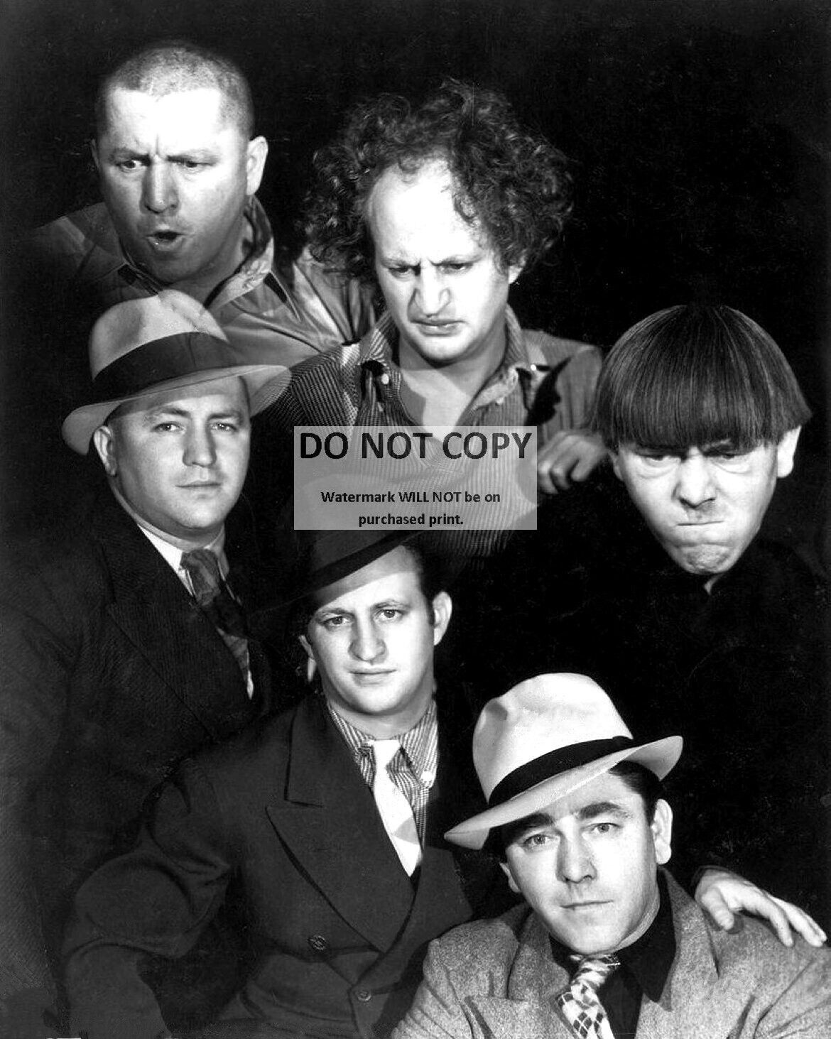THE THREE STOOGES IN AND OUT OF CHARACTER - 8X10 PUBLICITY PHOTO (RT623) Без бренда
