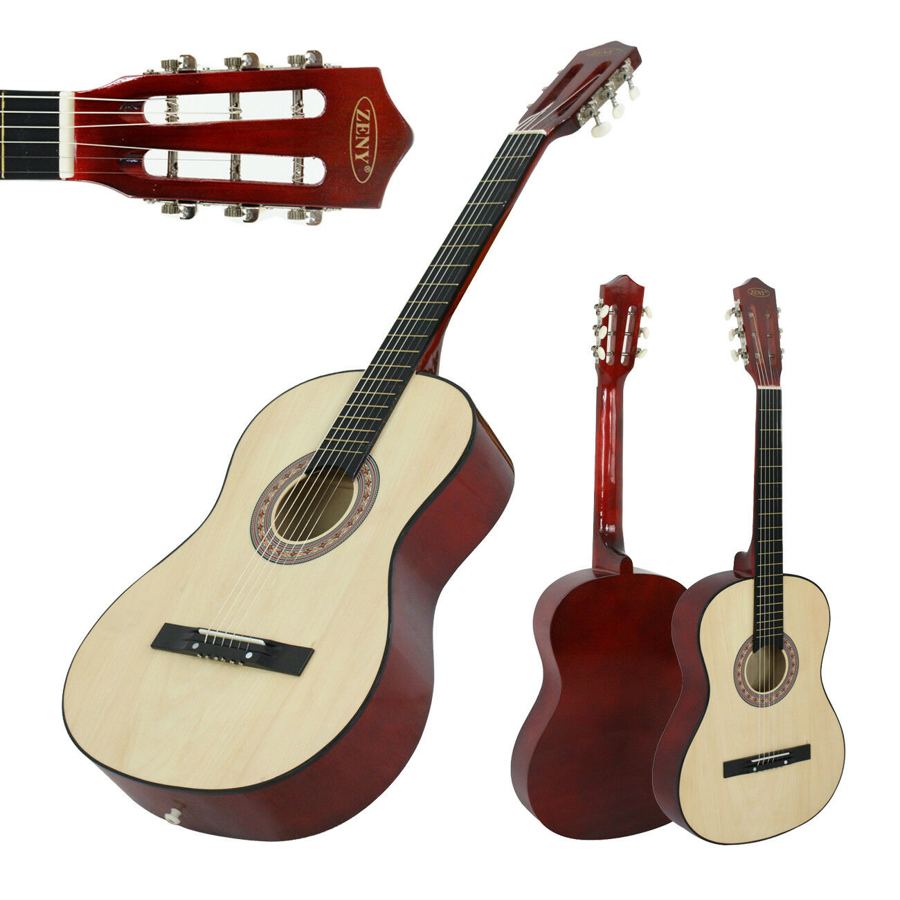 38"Natural Beginners Acoustic Guitar Wooden 6 Strings WithCase,Strap,Tuner, Pick Segawe segaweshop-Y01-1208-4