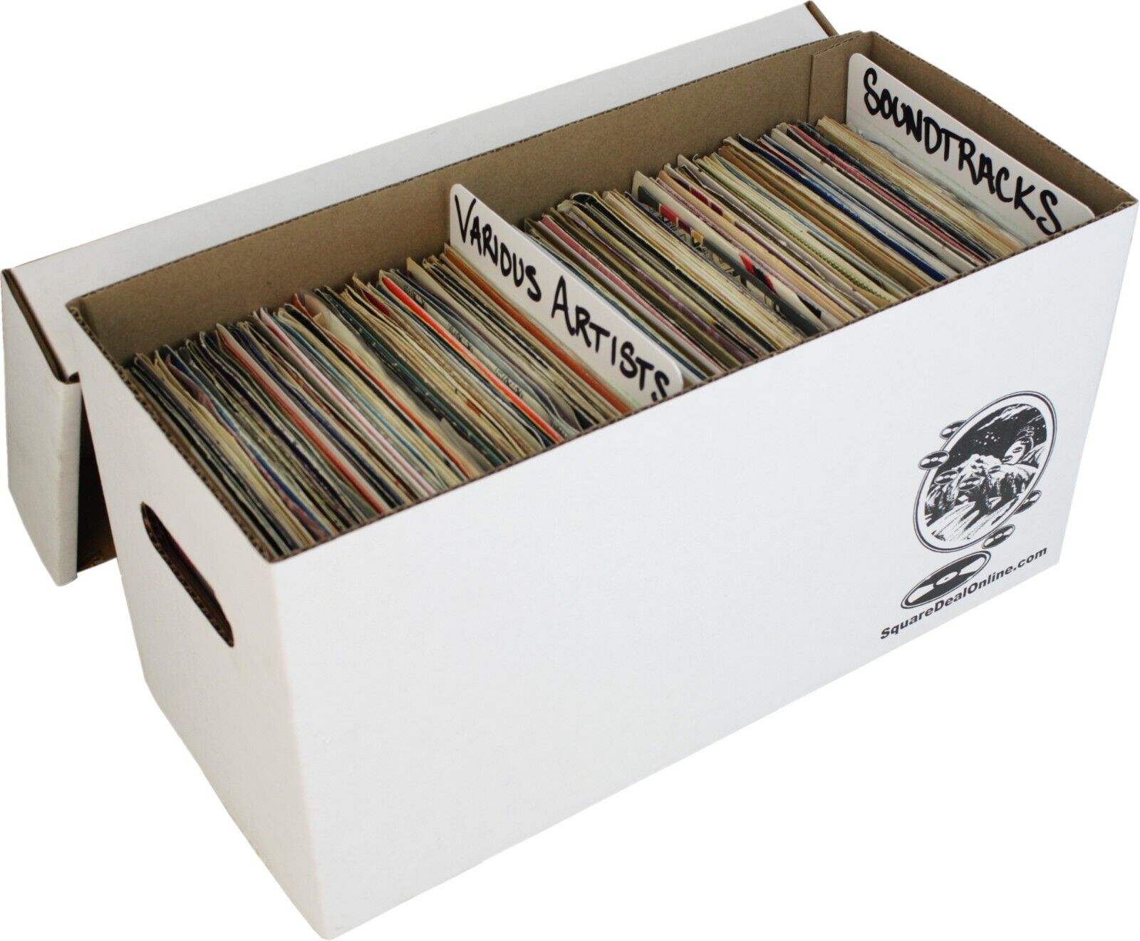 (5) 7" White Record Boxes with Lids - Vinyl Singles 45rpm Cardboard Storage Square Deal Recordings & Supplies 07BC09 - фотография #5
