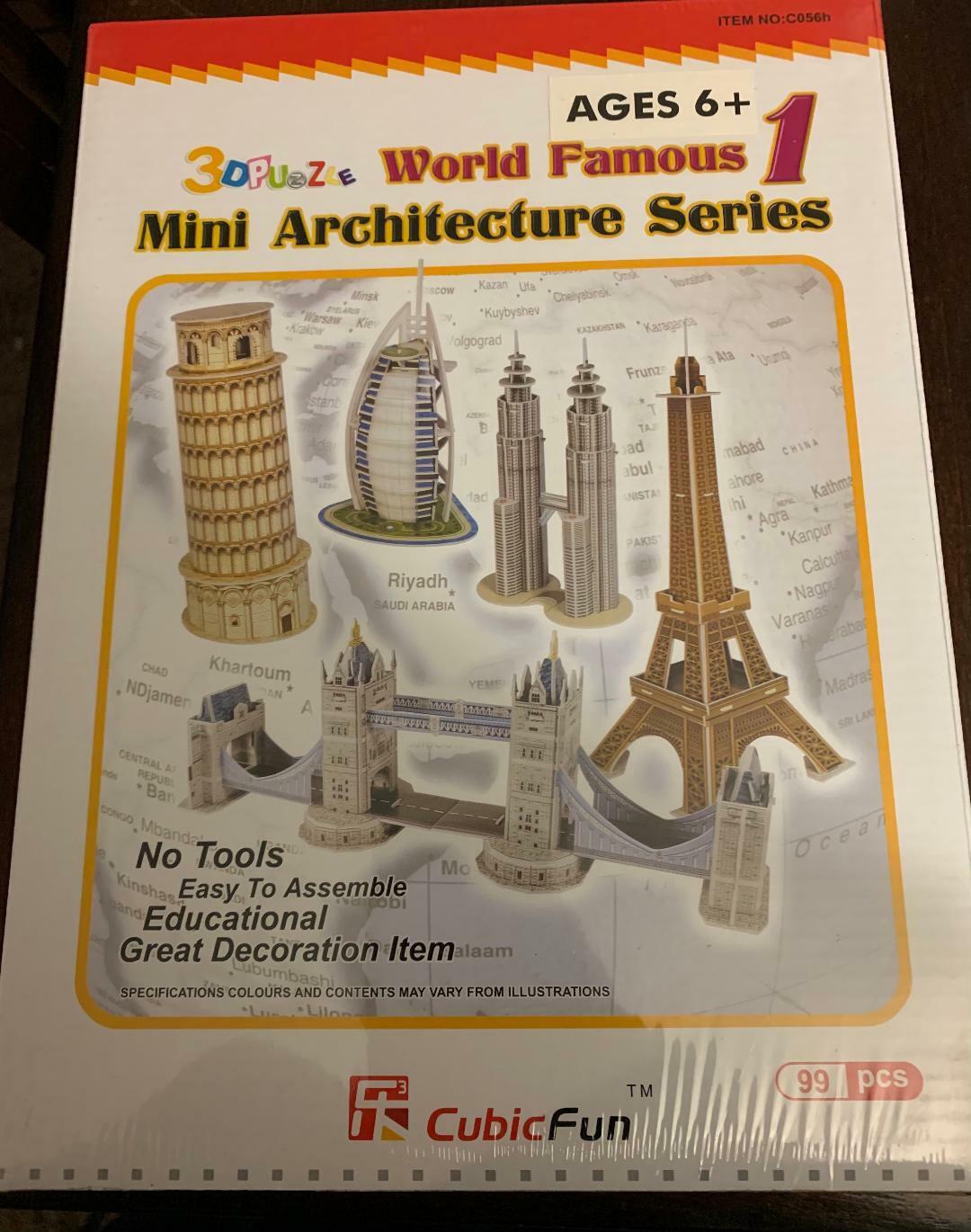 CubicFun 3D Puzzle World Famous Mini Architecture Series 1- 1 Lot of 2 Pieces CubicFun 00565
