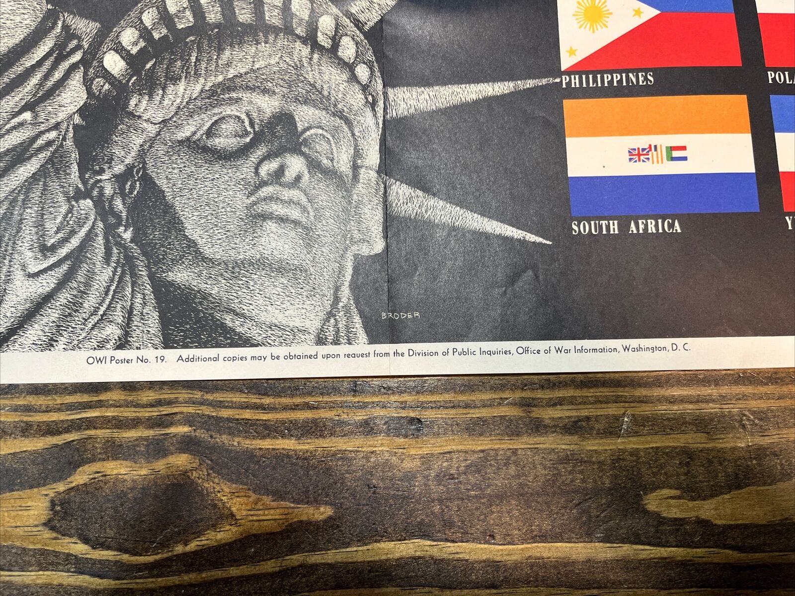 Original 1942 World War II Poster "THE UNITED NATIONS FIGHT FOR FREEDOM" Без бренда - фотография #5