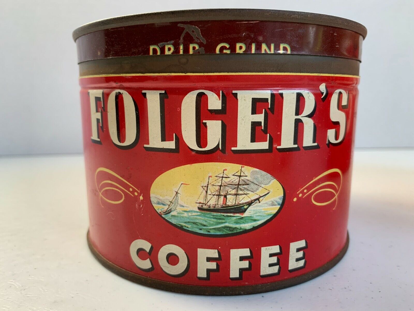 Vintage Folger's and Log Cabin Syrup Tin - Lot of 2 Folgers Log Cabin - фотография #6