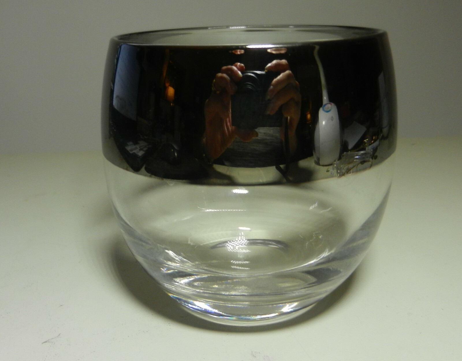Vintage MCM Silver Dorothy Thorpe SET of 4-Handblown Roly Poly Glasses unmarked - фотография #4