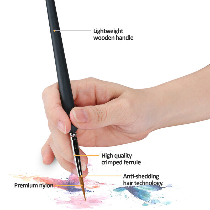 Fine Detail Paint Brush Set of 9pcs, Miniature Paint Brushes kit, Model Brush Unbranded Does Not Apply - фотография #4