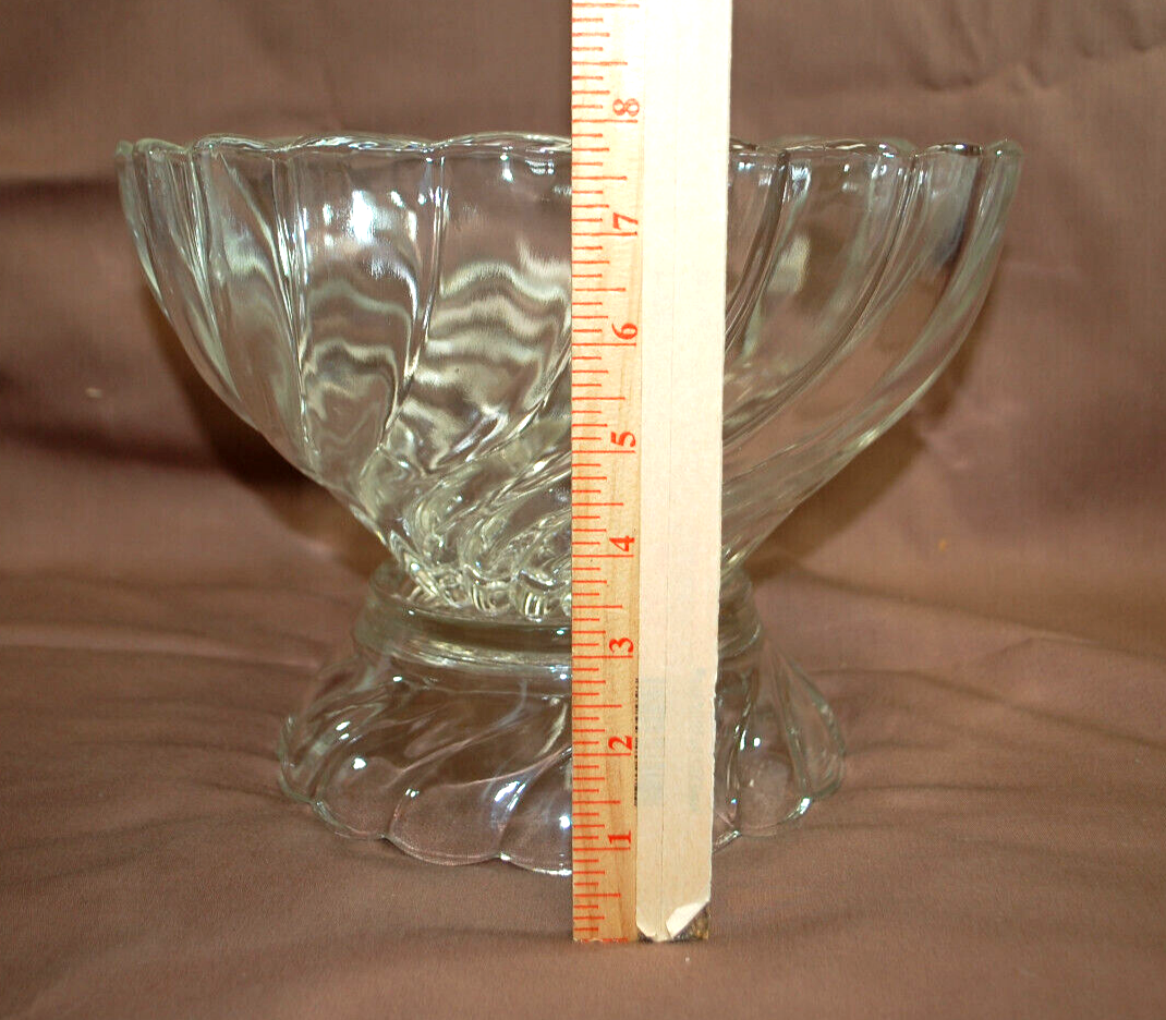 Hazel-Atlas Colonial Swirl Shell Crystal Punch Bowl,Stand,12 Cups & Ladle  T1336 Hazel Atlas - фотография #7