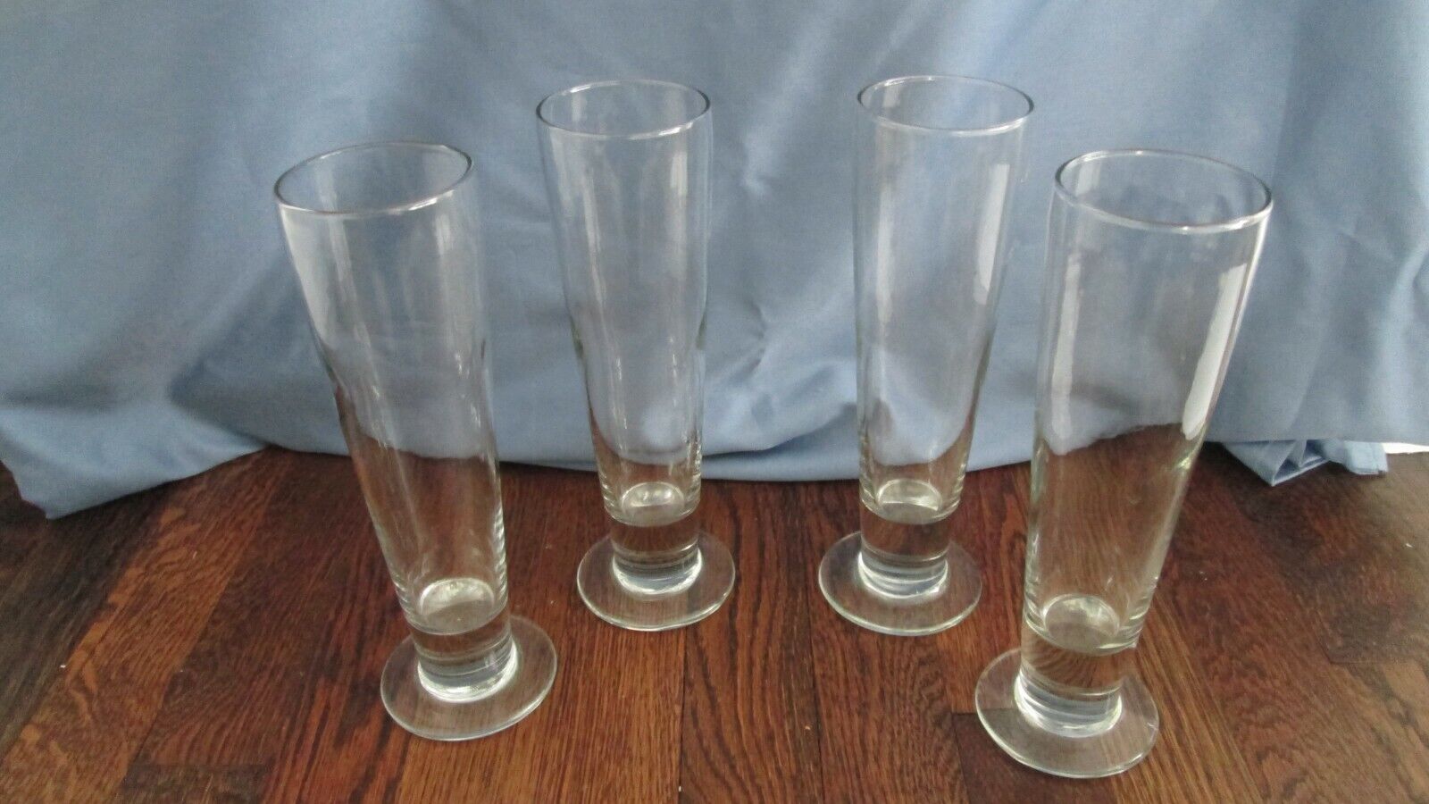 PILSNER set of 4 footed beer glasses.  9 3/8 High  Unknown--Pilsner - фотография #3