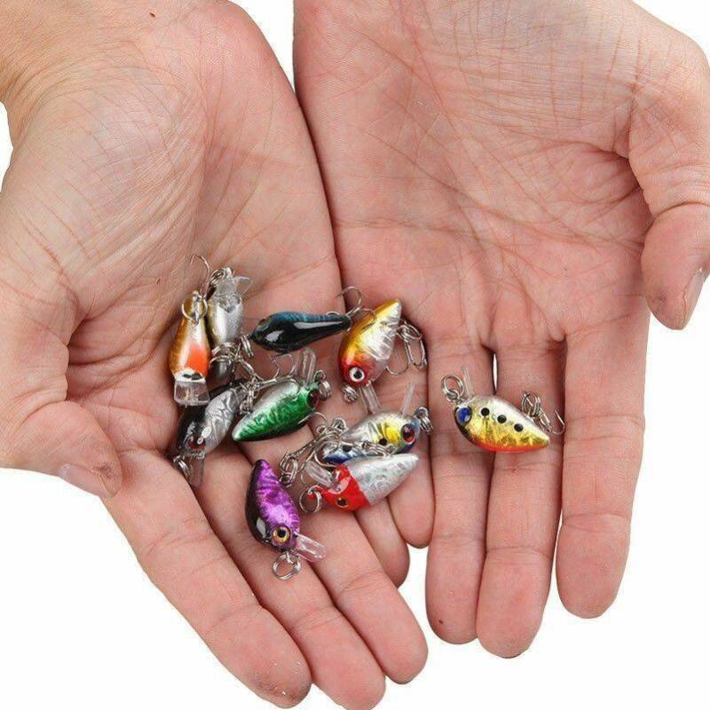 10 Fishing Lures Lots Of Mini Minnow Fish Bass Tackle Hooks Baits Crankbait Unbranded Does Not Apply - фотография #2