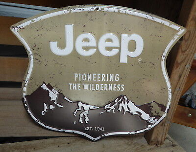 JEEP WILDERNESS Wrangler 4x4 CJ Rubicon Gas Garage Tin Embossed METAL SIGN Без бренда