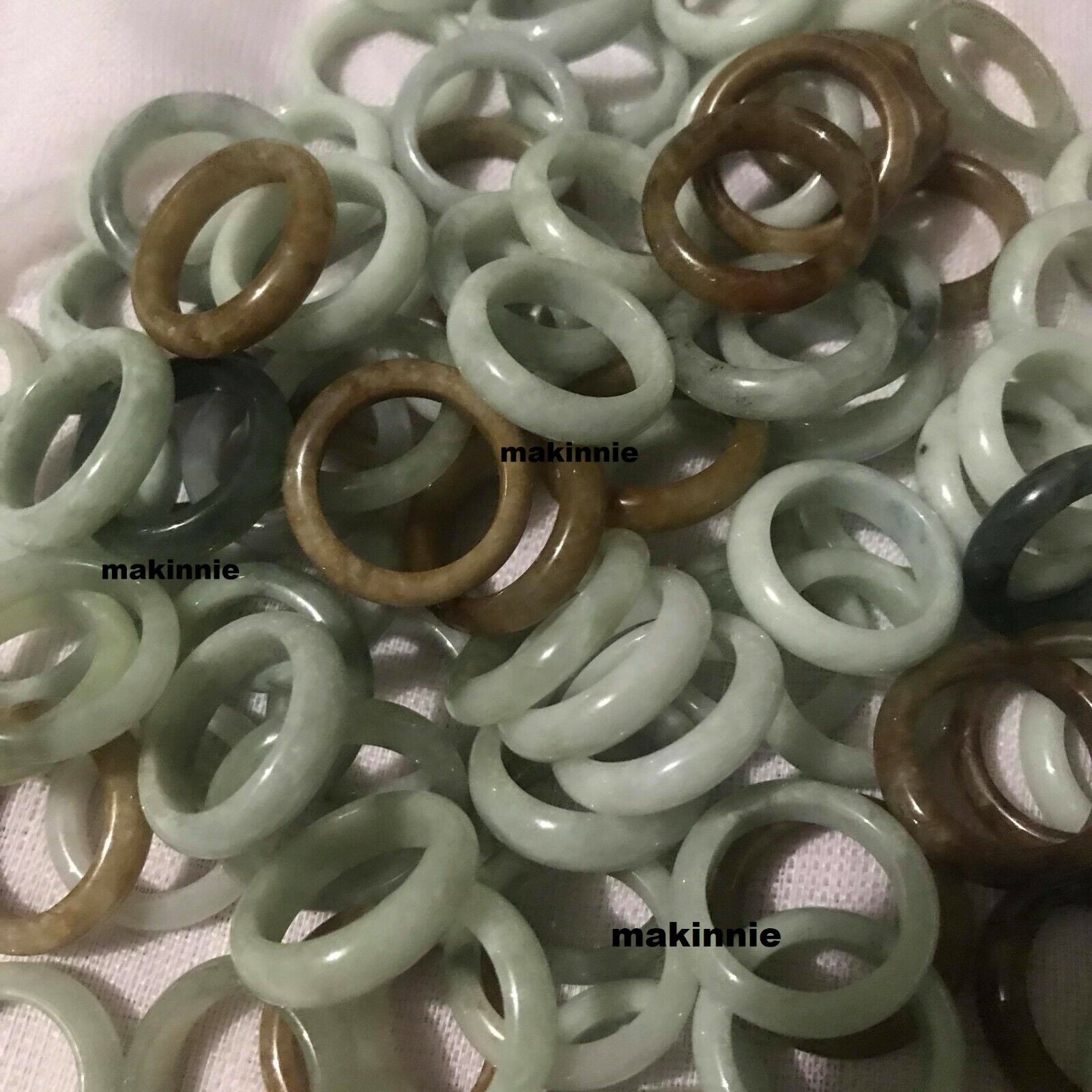 50 Pcs Burmese Jadeite Ring Bulk Lot Untreated Assorted Size Color Natural Jade makinnie Does Not Apply - фотография #5