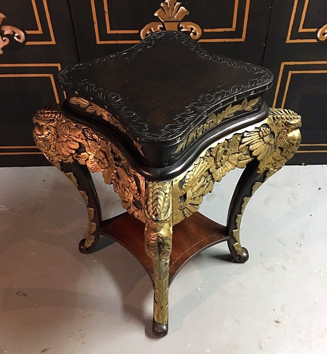 Chinese Antique Carved Teak Wood Pedestal Table Без бренда - фотография #4
