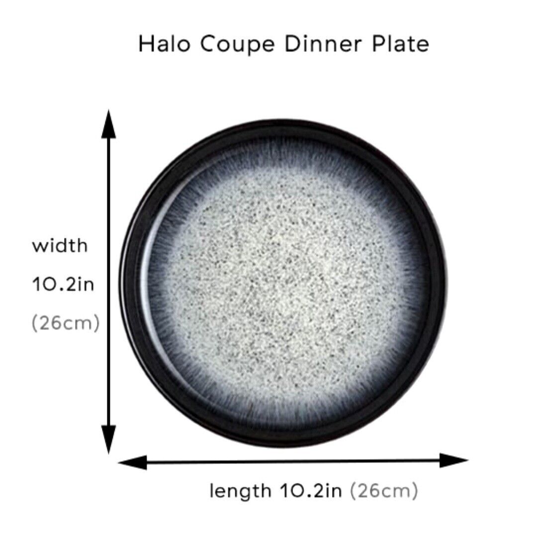 Denby 1809 Stoneware SET OF 4 Black Halo 10.25" Coupe Dinner Plates NWT Denby - фотография #7