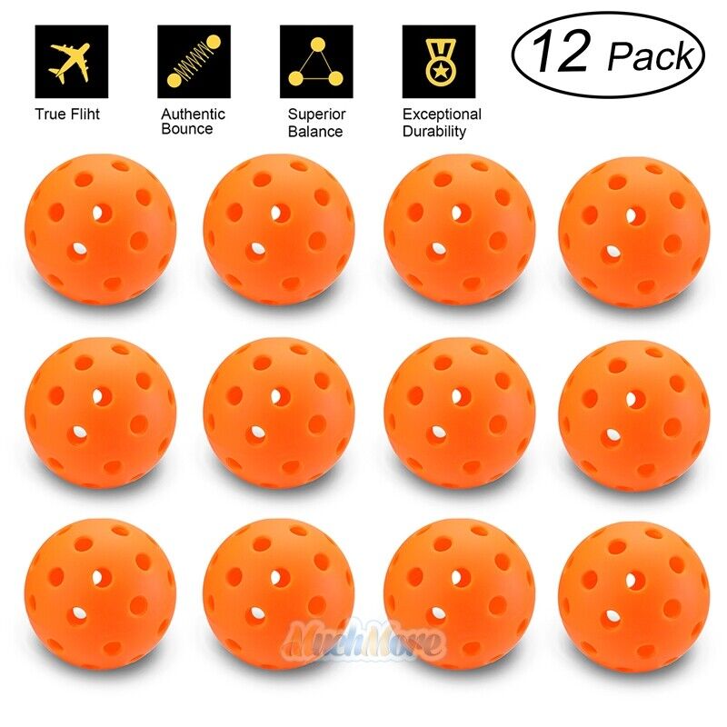 40 Holes Pickleball Balls Set of 12 Indoor True Flight USAPA Approved Orange Unbranded Does not apply