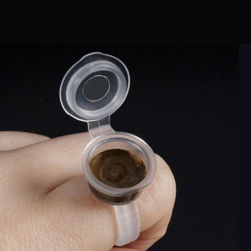 Permanent Makeup Tattoo Ink Finger Ring Cup Microblading Eyebrow Pigment Holder Unbranded Does Not Apply - фотография #5