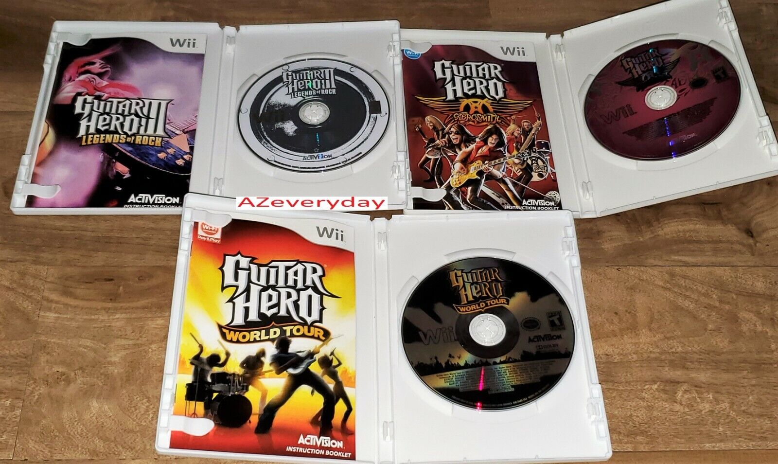 Wii Guitar Hero LOT 3 games World Tour_Legends Of Rock_Aerosmith Bundle COMPLETE Без бренда RVL-SXAE-USA