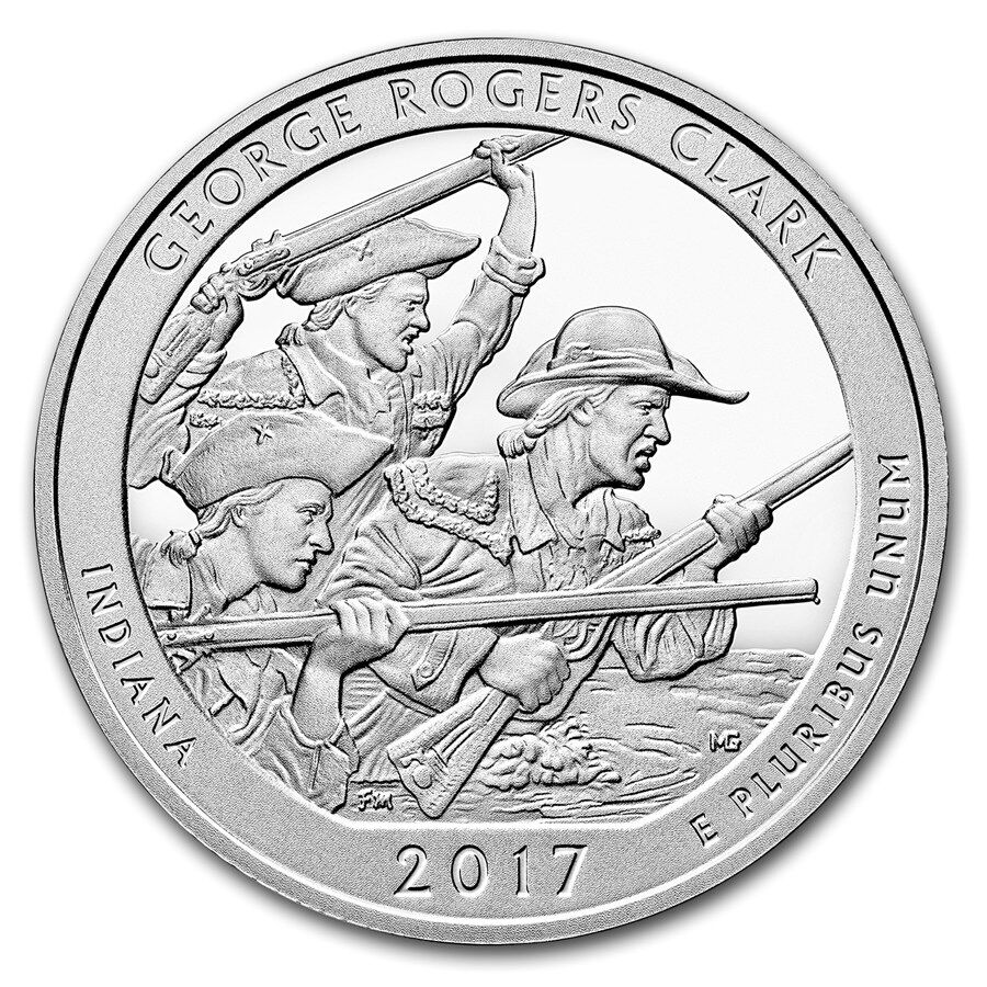 2017 5 oz Silver ATB George Rogers Clark National Park, IN US Mint 158222