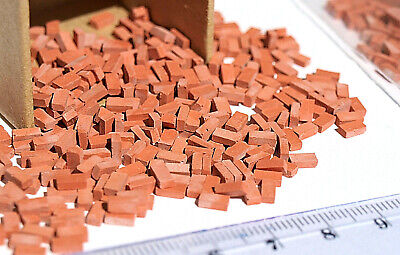 300+ Miniature Bricks Red O / HO scale model dollhouse diorama wargame 1:48 1:72 naaron88 01 - фотография #2