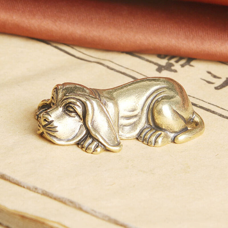 Tabletop Figurine Brass Dog Animal Statue Mini Sculpture Home Decor Gifts USA Unbranded - фотография #3