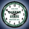 NEW QUAKER STATE MOTOR OIL  RETRO LED LIGHTED CLOCK -  FREE SHIPPING* Quaker State - фотография #2