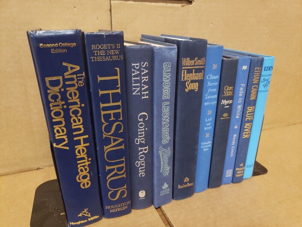 Lot of 6 Hardcover BLUE NAVY AQUA TEAL Shades Books for Staging Prop Decor  Без бренда
