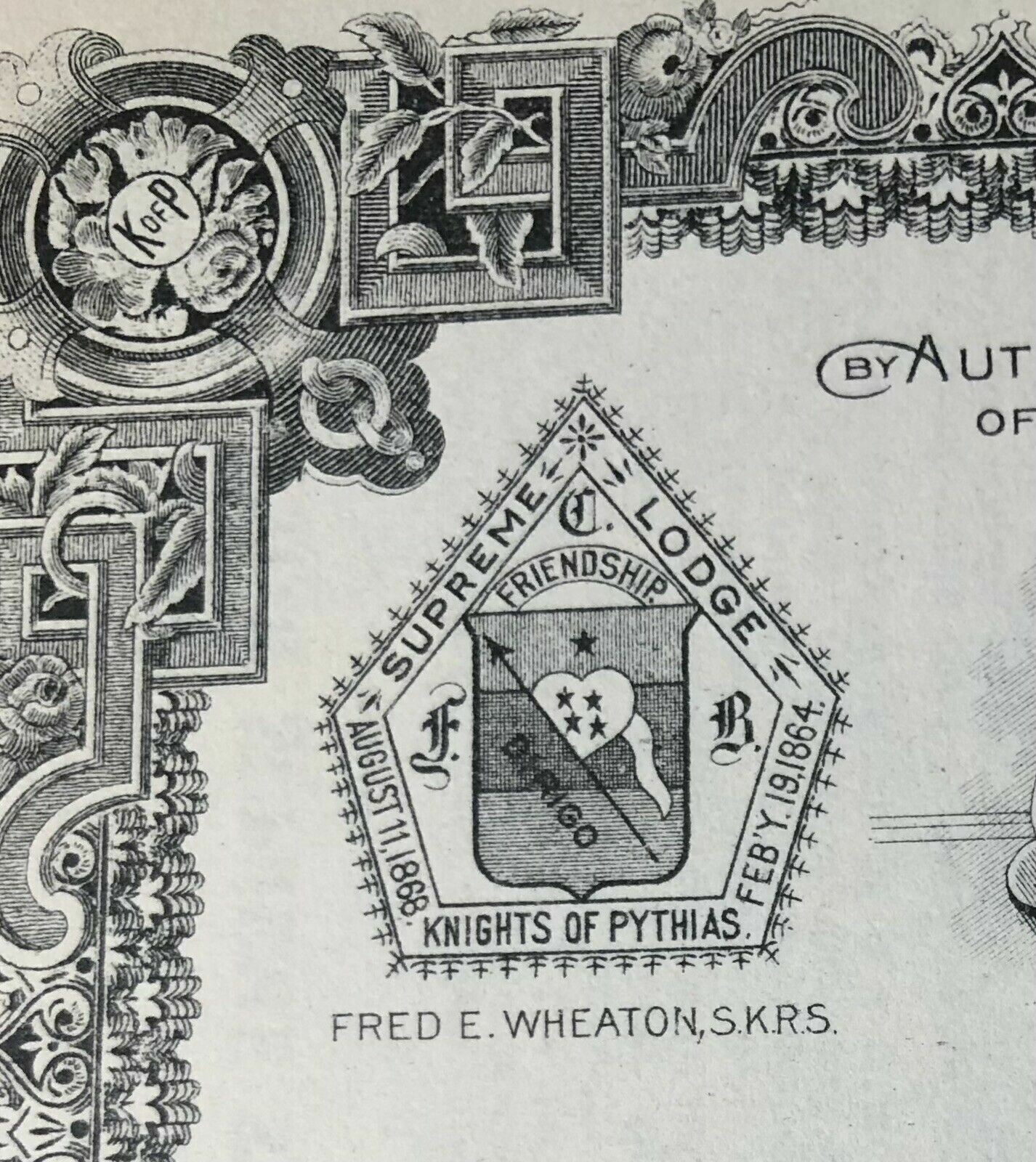 Supreme Lodge Knights of Pythias Ca. 1920 Membership Card BLANK UNUSED MINT Без бренда - фотография #4