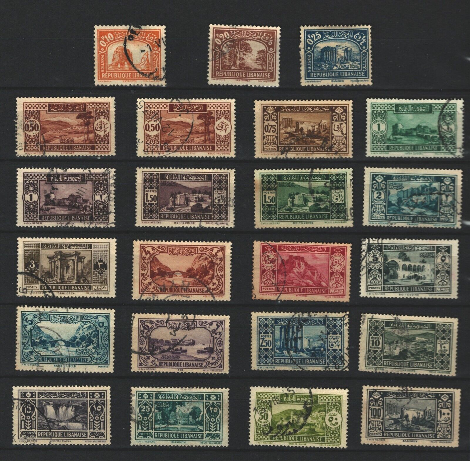 Lebanon Liban  French colonies Postal USED COMPLETE SET of STAMPS LOT ( Leb 57) Без бренда