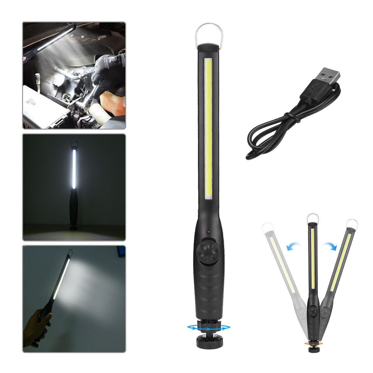 Rechargeable COB LED Slim Work Light Bright Flashlight Inspection Lamp Magnetic isYoung Work Light Lamp Flashlight - фотография #2
