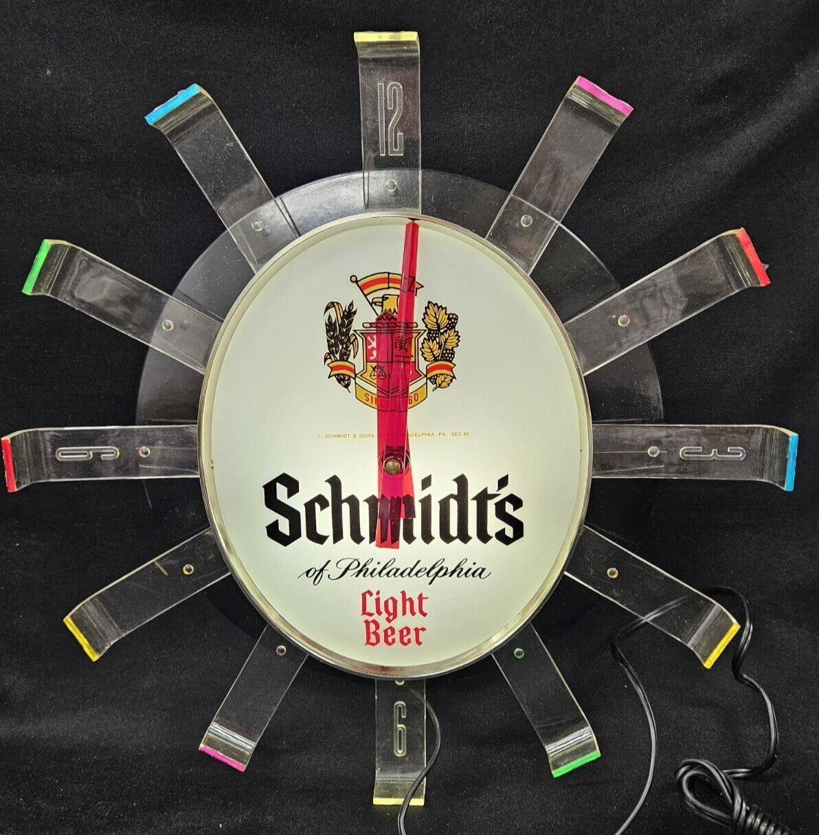 Vintage Schmidt’s Light Beer Edge Lighted Clock -New old Stock-Original Box Schmidt’s