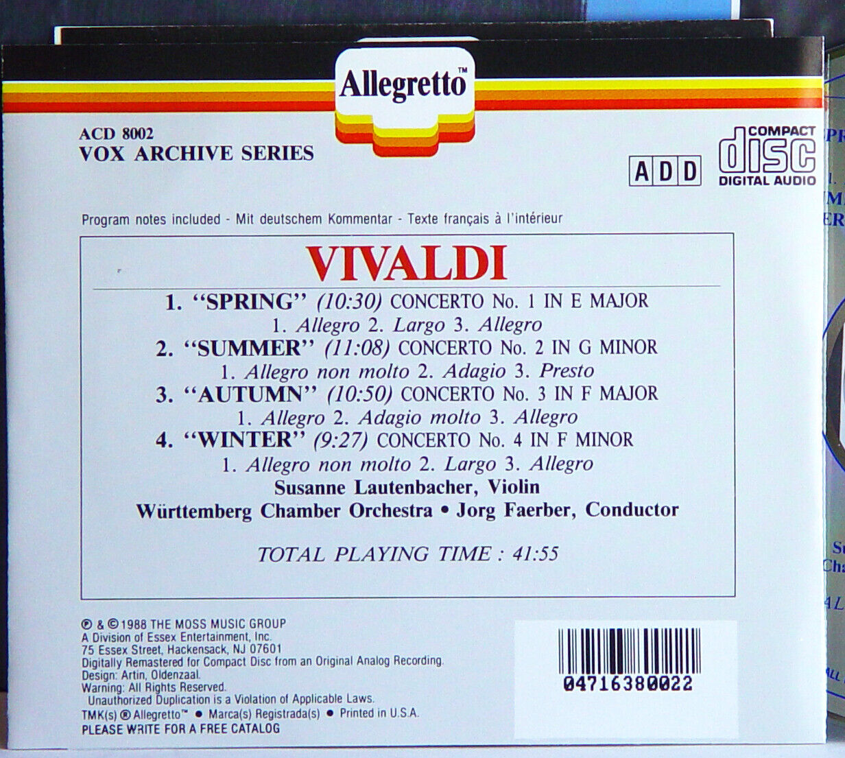 5 Classical CDs Beethoven Vivaldi Handel Ravel Chabrier Debussy Dukas Allegretto Без бренда - фотография #9