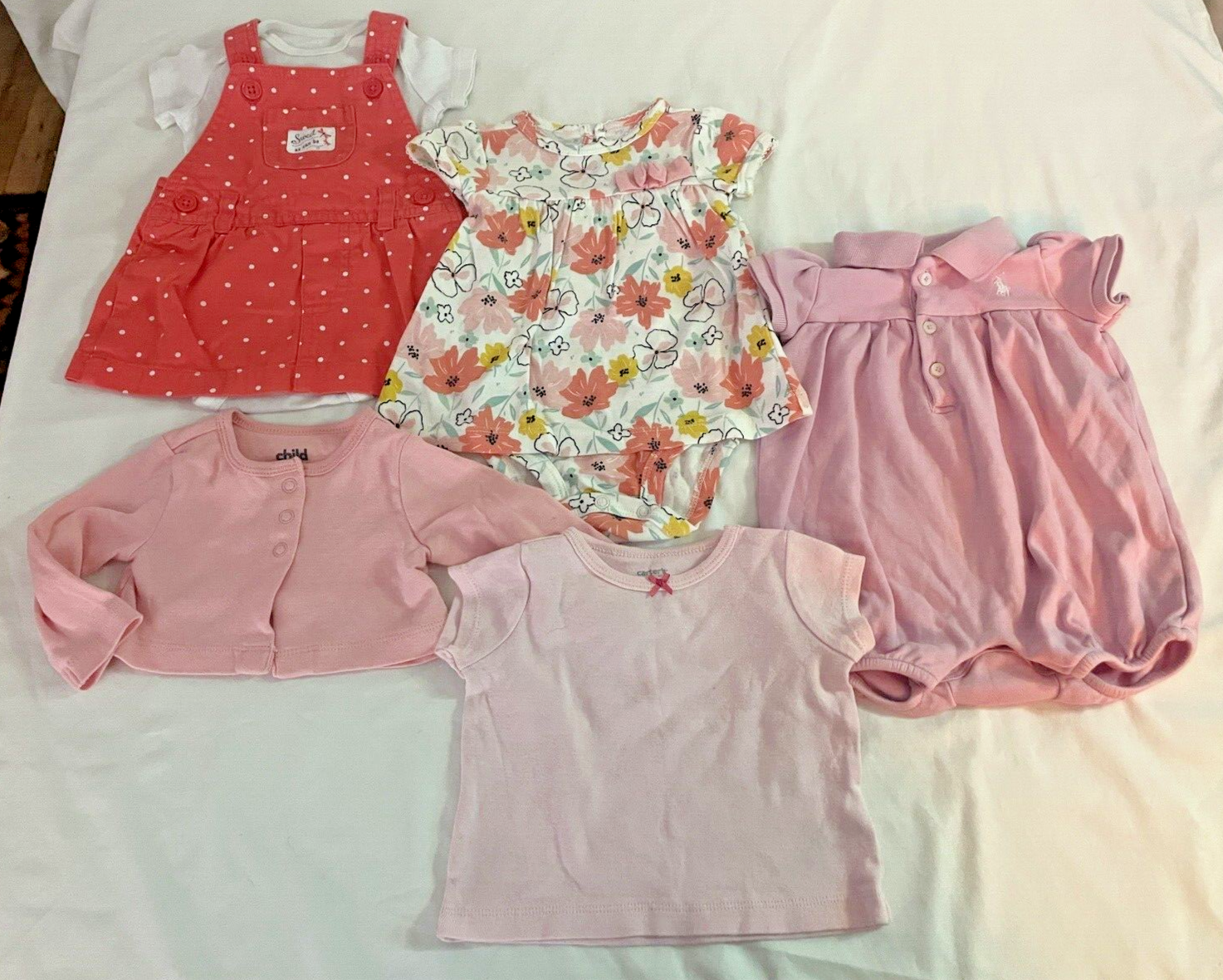 65 Pc 0-3 Mo Baby Girl Clothes + Hats & HeadBands Big Huge Bundle Set Lot Mix - фотография #12