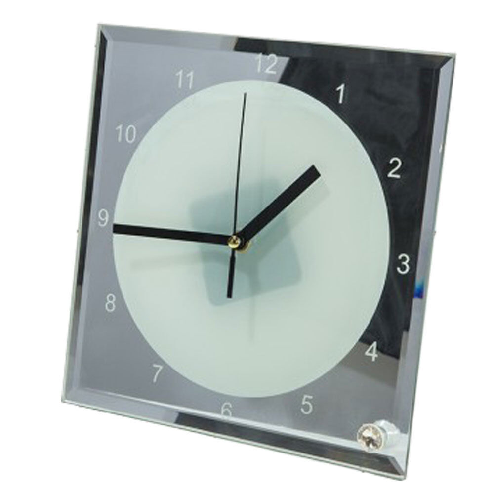 US Stock 20pcs 7.8" Sublimation Blank Mirror Edge Glass Photo Frame with Clock signagemaker 0163001832200 - фотография #3