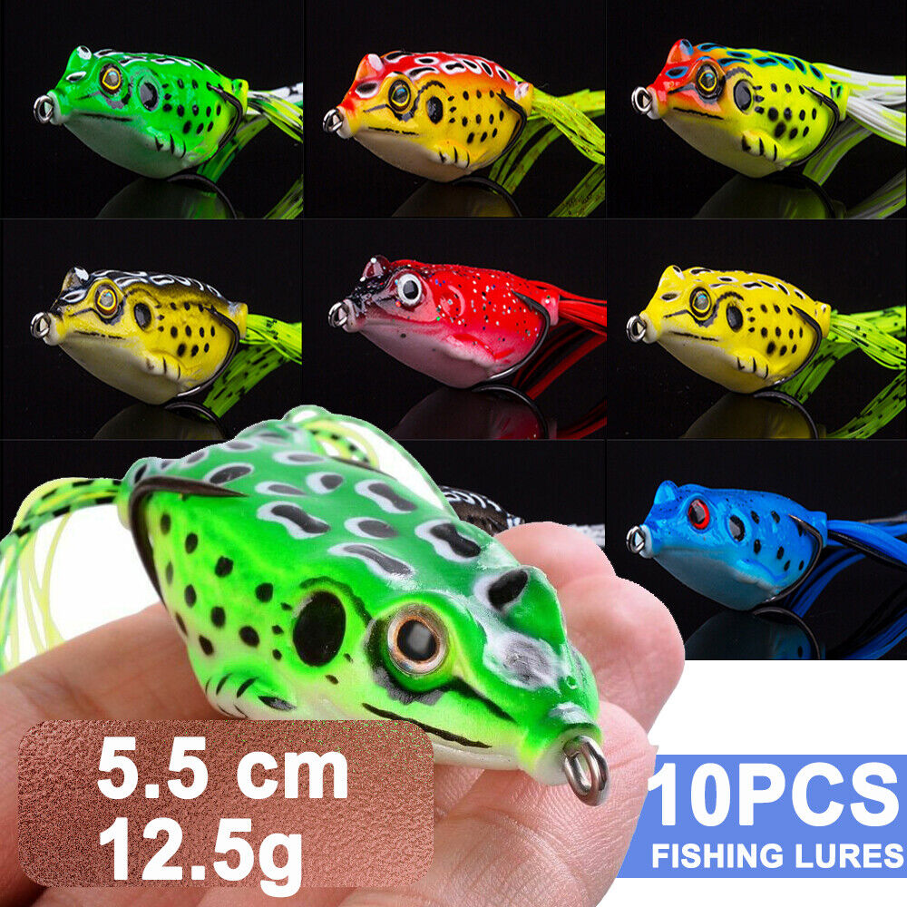 10pcs Frog Soft Lures 5.5cm 12.5g Topwater Bass Fishing lures lots Crankbaits Unbranded Z00350