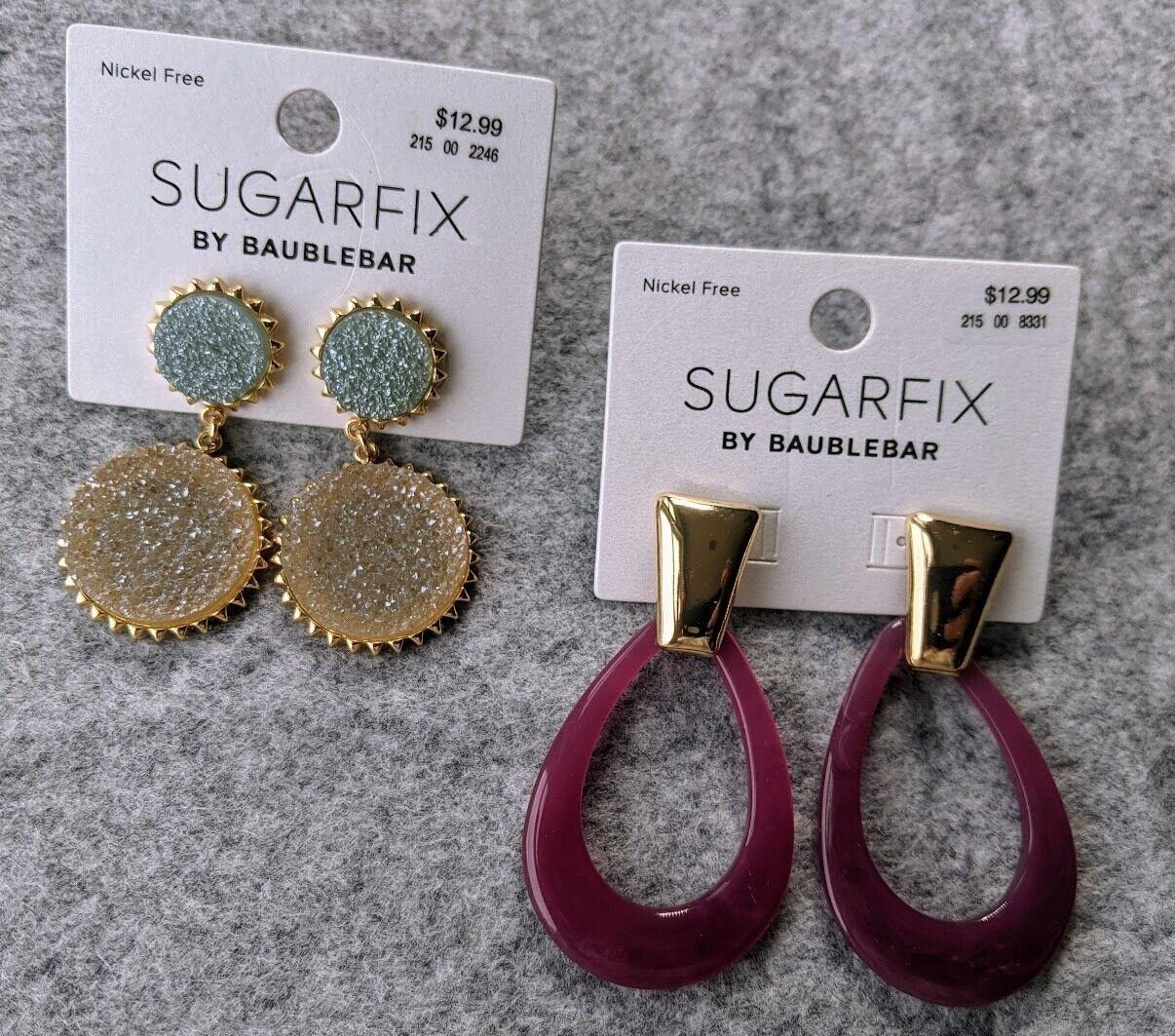 2 Lot SUGARFIX by BAUBLEBAR Earrings Dangle Boho Urban Purple Pearl Gold Jewelry SUGARFIX BY BAUBLEBAR 278