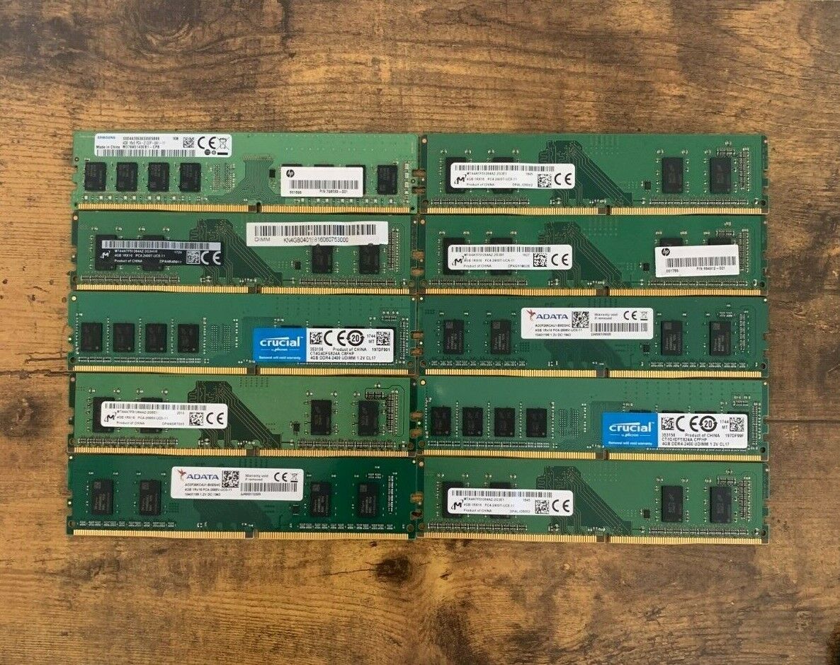 BULK LOT OF 10x UNITS of 4GB DDR4 Desktop RAM SAMSUNG, HYNIX etc. (10x) Unbranded/Generic 4GB RAM